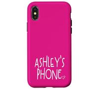 Ashley's Phone Ashley Nome Personalizzato Bianco Rosa Custodia per iPhone X/XS