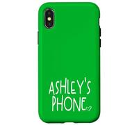 Ashley's Phone Ashley Nome Personalizzato Bianco Verde Custodia per iPhone X/XS