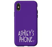 Ashley's Phone Ashley Nome Personalizzato Bianco Viola Custodia per iPhone X/XS