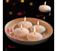 Ashlux Candele Galleggianti Bianche, Confezione da 36, diam 7.6 cm, 7 Ore di Combustione, Senza Odore e Fumo, Ideali per Matrimoni, San Valentino e Serate Romantiche