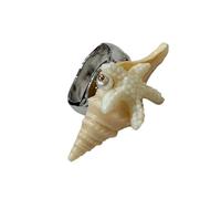 ASHLUYAK Anelli unici con conchiglie e stelle marine | Gioiello di dimensioni regolabili, accessorio da dito con dettagli a conchiglia, per un look alla moda a strati e per l'uso
