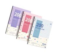 ASHLUYAK Quaderno per lezioni con 200 pagine a righe, Light blue light | Carta a righe da 8 mm e fori preforati per i documenti lavoro degli appunti classe