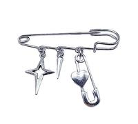 ASHLUYAK Spilla gotica minimalista con lama incrociata/osso a stella a cinque punte/graffetta a croce stella spilla da bavero alla moda accessorio per scarpe da ginnastica