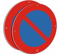 Ashoaza 2 Cartello Divieto di Sosta Proprietà Privata Alluminio Metallo Ø 30Cm, Cartelli Divieto di Sosta Rotondo per Esterno, Lasciare Libero il Passaggio, impermeabile, resistente ai raggi UV