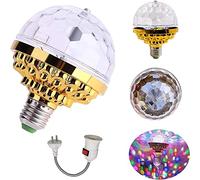 Ashopfun 2022 New Colorful Rotating Magic Ball Light,Mirror Disco Ball Shape,Colorful Disco Rotating Magic Ball Light Bulb with Sockets,Party Lights Disco Ball for Home Halloween Christmas.