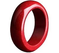 Ashopfun Fengshui Cinnabar Ring,Chinese Feng Shui Lucky Ring for Men Women,Natural Cinnabar Purple Gold Sand Ring,Attract Wealth Money and Lucky Ring (18mm)