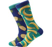 Ashopfun Mens Funny Novelty Socks,Combed Cotton Socks,Funny Mens Colorful Dress Socks,Crazy Cute Cool Cotton Food Crew Socks (Pineapple)