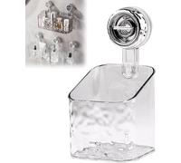 Ashopfun Mensola a Ventosa Leggera in Stile Ghiacciaio, Organizer per Sapone per Doccia, Ripiani per Doccia con Ventosa, Trasparente