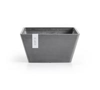 Ashortwalk ECOPOTS Berlin - Vaso basso quadrato in plastica riciclata (lunghezza 31 cm x larghezza 31 cm x altezza 15,5 cm)