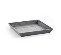 Ashortwalk ECOPOTS - Sottovaso Quadrato in plastica Riciclata, Lunghezza 28 cm x Altezza 3 cm, Colore: Grigio