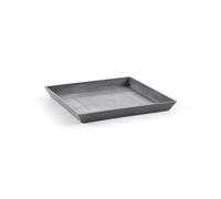 Ashortwalk ECOPOTS - Sottovaso quadrato in plastica riciclata, lunghezza 43 cm x altezza 3,5 cm, colore: grigio