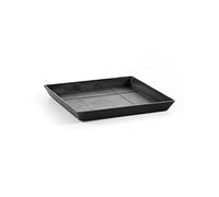Ashortwalk ECOPOTS - Sottovaso Quadrato in plastica Riciclata (Lunghezza & Larghezza 28 cm x Altezza 3 cm) (Nero)