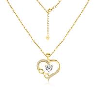 ASH'S CHOICE Collana Donna Oro 14K Ciondolo Cuore Infinito Zircone