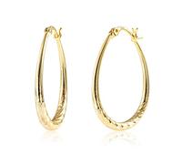 Ash's Choice Orecchini a Cerchio in Argento 925 Placcati in Oro 14K - Donna