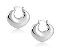 Ash's Choice Orecchini a Cerchio in Argento 925 Placcati in Oro 14K, Donna