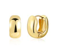 ASH'S CHOICE Orecchini Cerchio Donna Oro 14K U Largo Lucido Goccia Huggie