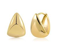 ASH'S CHOICE Orecchini Da Donna In Argento 925/Placcato Oro 14K Orecchini a Cerchio Rotondi Piccoli e Strutturati Leggeri Miglior Regalo Per Le Donne Ipoallergenico