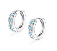 ASH'S CHOICE Orecchini Donna Argento 925 a Cerchio Oro Placcato 14K/ Oro Bianco per Donne e Ragazze Ipoallergenico Orecchini