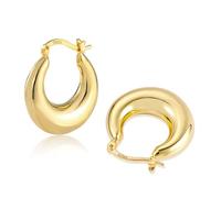 ASH'S CHOICE Orecchini Donna Cerchio Oro 14K Curvo Grandi Huggie Gioielli
