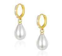 ASH'S CHOICE Orecchini Donna Pendenti Oro 14K Goccia Perla d'Acqua Dolce