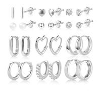 ASH'S CHOICE Set Orecchini a Cerchio per Donne Ragazze,14K Piccoli Orecchini a Cerchio in Oro Lucido con CZ Huggie Confezione di Piccoli Orecchini a Cartilagine Regali