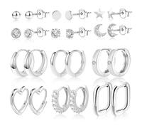 ASH'S CHOICE Set Orecchini a Cerchio per Donne Ragazze,14K Piccoli Orecchini a Cerchio in Oro Lucido con CZ Huggie Confezione di Piccoli Orecchini a Cartilagine Regali