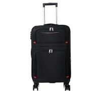 ASHSDI Valigia I Valigia Bagaglio Bagagli Morbidi Con Ruote Girevoli, Valigia Morbida Espandibile Per Bagaglio A Mano Trolley Bagaglio (Color : Black, Size : 26in)