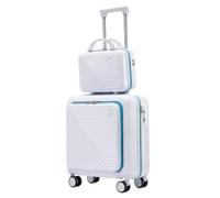 ASHSDI Valigia I Valigia Bagaglio Set Di Valigie In Due Pezzi, Valigia D'imbarco Codificata, Valigia Trolley Da 18 Pollici, Valigia Leggera Trolley Bagaglio (Color : E, Size : 14+18in)