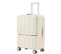 ASHSDI Valigia I Valigia Bagaglio Valigie Con Porta Di Ricarica USB Bagagli Espandibili Con Lucchetto A Combinazione TSA Trolley Bagaglio (Color : White, Size : 24inch)