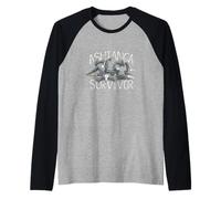 Ashtanga Survivor! Sport divertente Corvi Power Yoga Corvi Maglia con Maniche Raglan