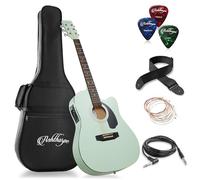 Ashthorpe Chitarra acustica-elettrica a spalla mancante a misura standard Thinline - Premium Tonewoods - Verde menta
