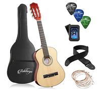 Ashthorpe Chitarra acustica per principianti, 76,2 cm (naturale), kit di avviamento base con borsa per il trasporto, corde, cinghia, accordatore, plettri