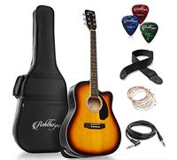 Ashthorpe - Set chitarra acustica e elettrica Dreadnought Cutaway - Premium Tonewoods Sunburst