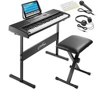Ashthorpe Tastiera Elettronica Digitale 61 Tasti Pianoforte Kit per Principianti Con Supporto Banca Auricolare Microfono e Adesivi Tastiera