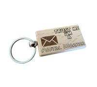 Ashton and Finch Portachiavi "Trust Me, I'm a Postal Worker", regalo divertente e unico per postini e lavoratori postali, Marrone, Taglia unica