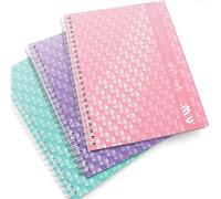 Ashton and Wright Concept Pads - Quaderno A5 a spirale, 200 pagine a righe perforate, carta 80 g/m², copertina spot UV 300 g/m², ideale per università, scuola, lavoro, appunti, confezione da 3, set