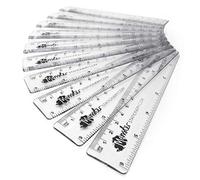 Ashton and Wright - Righelli da 15 cm, infrangibili, confezione da 10, trasparenti