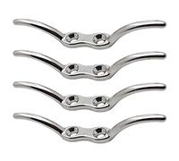 Ashuxxn 4 Pezzi Bitta Acciaio Inossidabile Gancio Nautica Bitta a Bandiera Bitta a Corna 316 Acciaio Inox Bitta a Gancio Tacchetta di Corda da Barca Adatte per Alberi in scuole e Navi 112mm