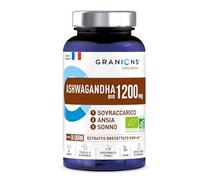 ASHWAGANDHA BIO 1200 MG GRANIONS 30 Giorni - Ashwagandha KSM-66 - Anti Stress Adulti, Sonno Adulti - 60 compresse