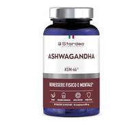 Ashwagandha KSM-66 - Alto dosaggio 1200 mg - 60 Compresse - Ashwagandha da Agricoltura BIO e Vegano - Titolato 5% - Ginseng Indiano | Relax, Benessere Mentale, Sonno | STARDEA ASHWAGANDHA