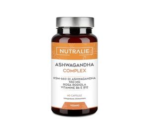 Ashwagandha KSM-66 - Rhodiola Rosea Vit B6 B12 - Ginseng Indiano - Withania Somnifera - BIO-disponible - 60 Capsule Vegane Nutralie