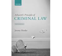 Jeremy Horder Ashworth's Principles of Criminal Law (Tascabile)