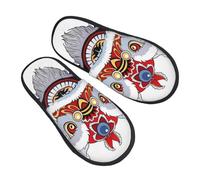 Asia Dance Lion Head Donna Uomo Pantofole Antiscivolo Slippers Comode Scarpe Di Cotone Per Casa Esterno Autunno M