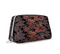 Asia Flowers, trousse per cosmetici, fiori dell'Asia nell'arte giapponese, organizer in pelle, borsa da toeletta riutilizzabile, rosso marrone, S, Marrone Rosso_14, Taglia unica, Beauty Case