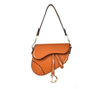 ASIAD Borsa da sella in pelle PU Borsa da sella donna femminile a tracolla larga Messenger Cross Body,Marrone