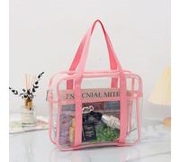 ASIAD Borsa per il trasporto cosmetica con cerniera in PVC trasparente Borsa multifunzione multifunzione per il trasporto di necessità quotidiane Borsa per la serigrafia impermeabile,Rosa