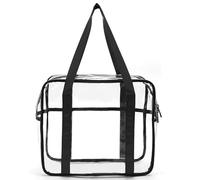 ASIAD Borsa per il trasporto cosmetica con cerniera in PVC trasparente Borsa multifunzione multifunzione per il trasporto di necessità quotidiane Borsa per la serigrafia impermeabile,Nero