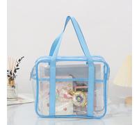 ASIAD Borsa per il trasporto cosmetica con cerniera in PVC trasparente Borsa multifunzione multifunzione per il trasporto di necessità quotidiane Borsa per la serigrafia impermeabile,Blu