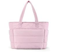ASIAD Puffer Tote Bag Per Signora, Shopper Trapuntato Tote Bag, Messenger Laptop Bag Tote Bag Puffer Grande Borsa A Tracolla Con Cerniera Per Lavoro, Shopping, Scuola,Rosa