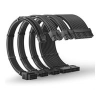 AsiaHorse 12VHPWR Kit di prolunga PSU per RTX serie 50/40, 16AWG Pcie 5.0, kit di prolunga cavo intrecciato morbido da 16 pin a 16 pin, ATX a 24 pin /4+4 pin EPS/12+4 pin 30 cm